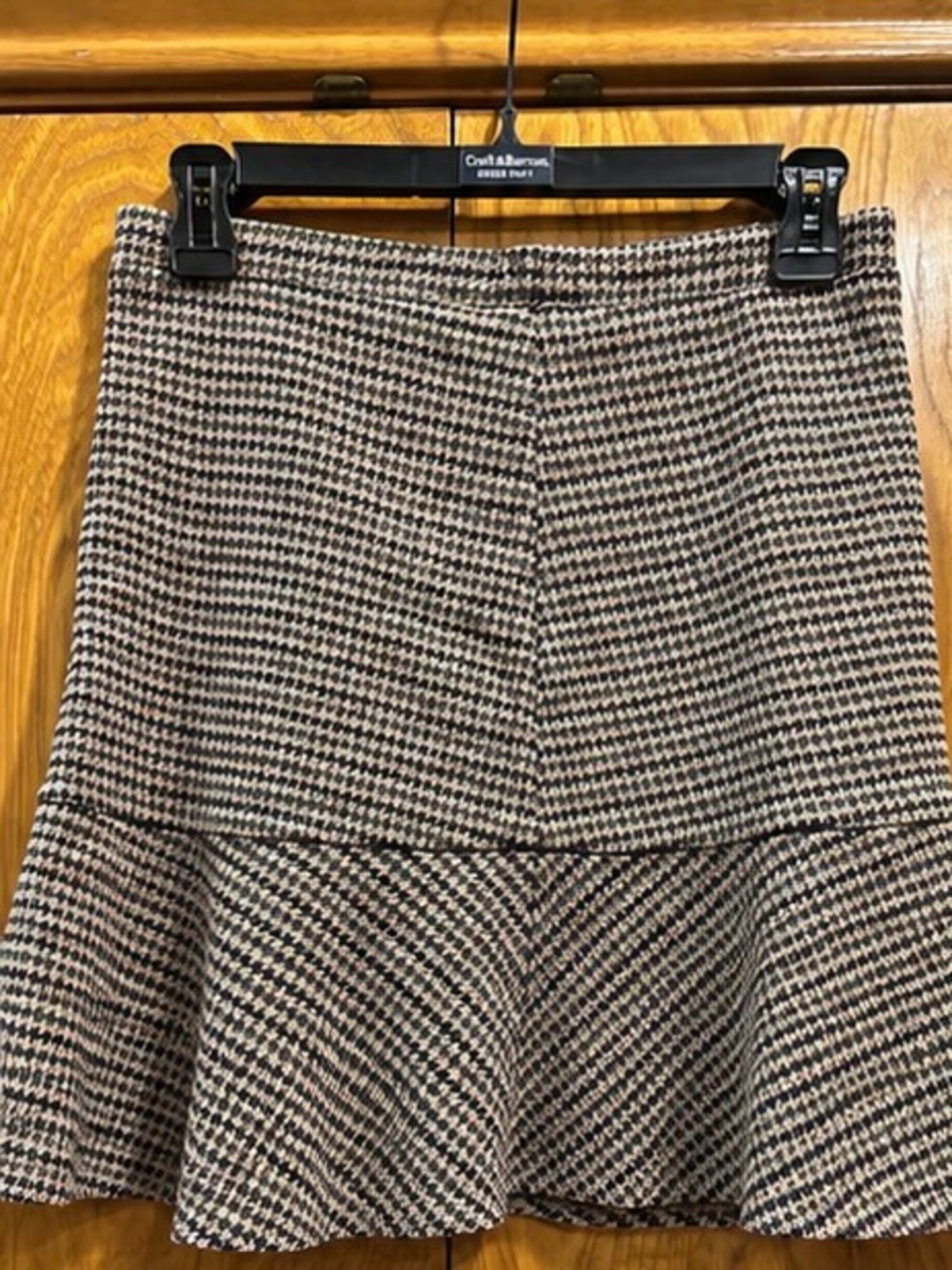 NWT Margaret M Houndstooth A-Line Mini Skirt Brown Purple M
